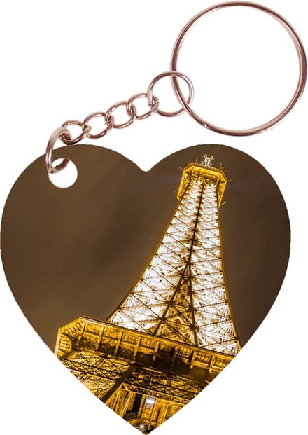 Sleutelhanger hartje 5x5cm - Eifeltoren - Parijs