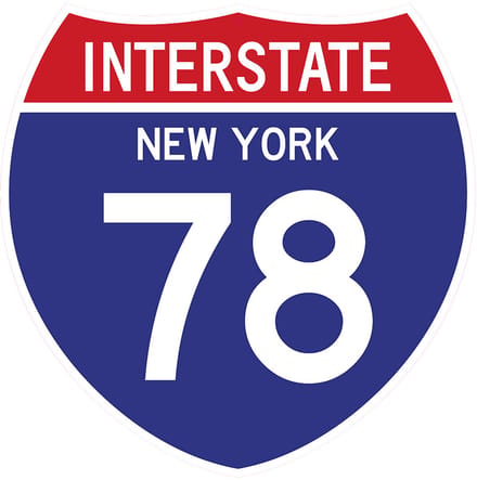 Signs USA - wandbord - dibond - Interstate 78 - New York - 39 x 39 cm