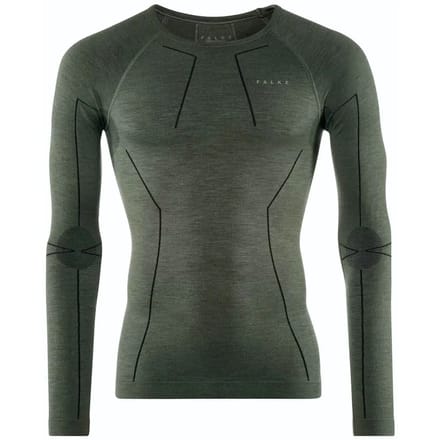 FALKE Wool-Tech Longsleeve sneldrogend wol functioneel functioneel shirt met lange mouwen heren groen - maat M