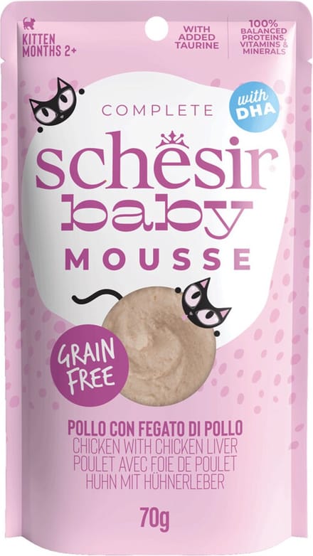 12x Schesir Baby Kitten Mousse Kip 70 gr