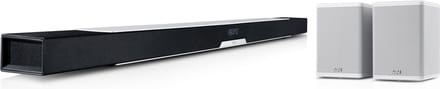 Teufel CINEBAR LUX Surround 5.0-Set - Slanke high end bluetooth soundbar - HDMI - Geïntegreeerde subwoofer - Rearspeakers - Bluetooth - Spotify - wit