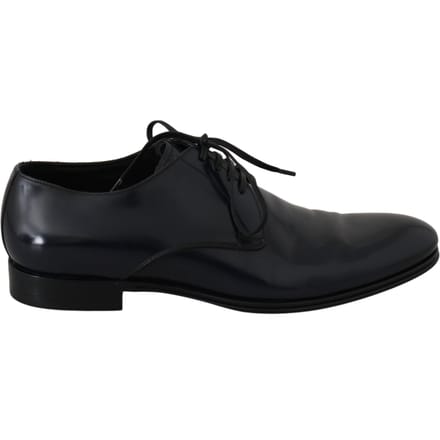 Dolce & Gabbana Blauw Leren Jurk Derby Formele Herenschoenen