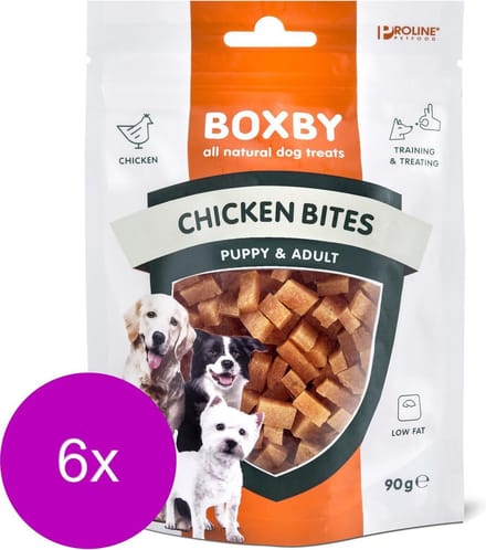 Proline Boxby Chicken Bites - Hondensnacks - 6 x Kip Vis 90 g