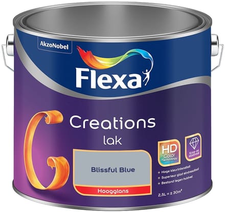 Flexa - Creations Lak Hoogglans - Blissful Blue - Mengverf - 2,5 L