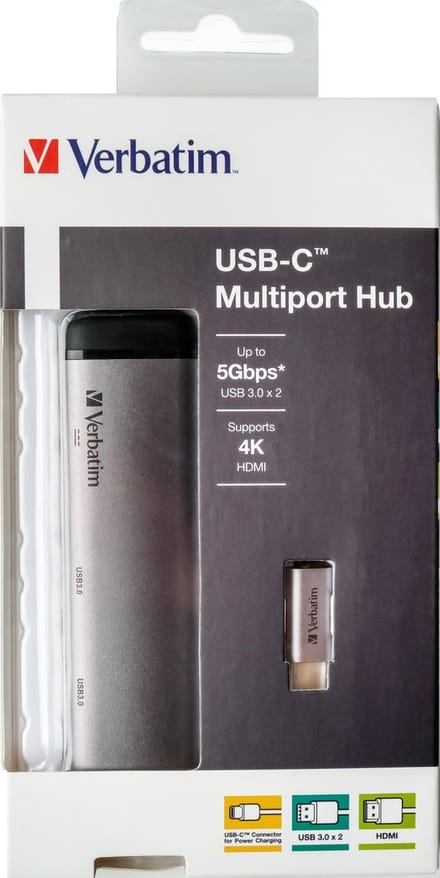 Verbatim Adapterhub USB-C - USB-C/2xUSB-A 3.0/HDMI aluminium/aluminium 49140