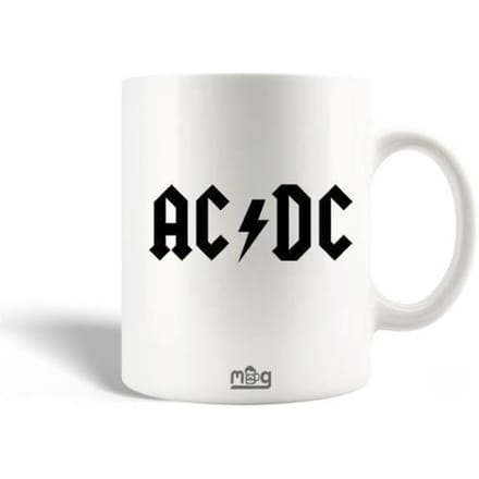 Mug en Céramique - AC/DC - Logo Noir - 30cl - Compatible Lave-Vaisselle - Classiques du Rock 1977