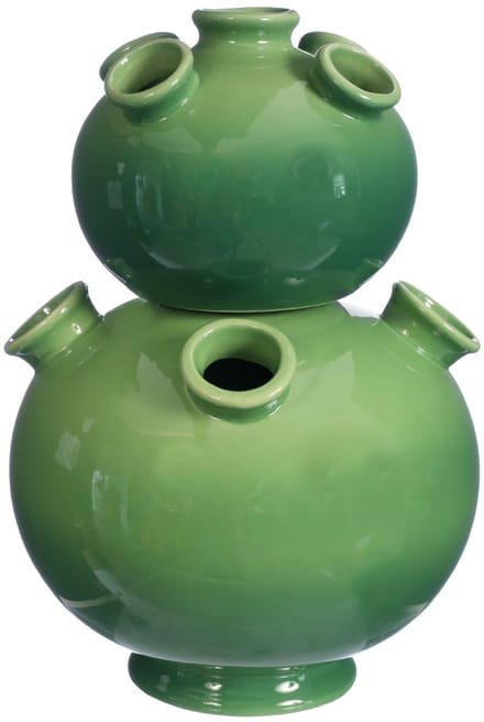 Daan Kromhout Design - vaas - tulpenvaas - 2 delig - groen - hoogte 26 cm - Ø 18 cm - aardewerk