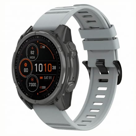 imoshion QuickFit® Stripe Siliconenbandje - Garmin 22 mm aansluiting - Grijs