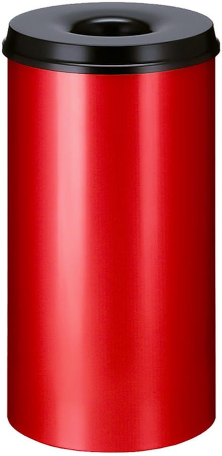 V-Part - Vlamdovende papierbak 50 liter - Rood - Zwart - Staal