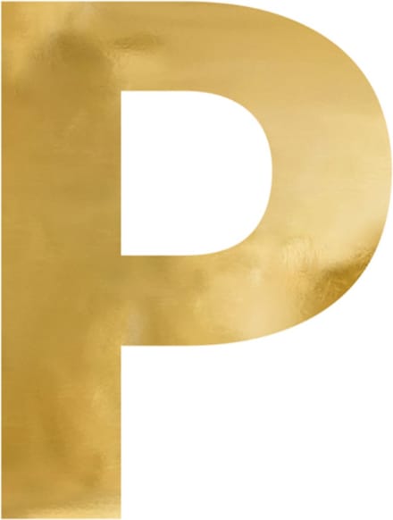 Partydeco - Spiegel Letter P Goud - 45 x 60 cm