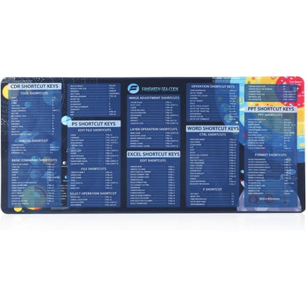 Ultragroot formaat Gaming Office Muismat Antislip Slijtvast Computer Office Snelkoppelingen Bureau blauw