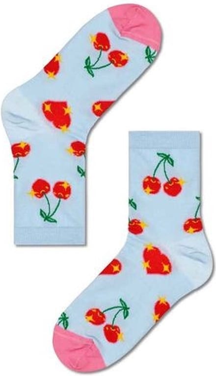 Happy socks "Hysteria" licht blauw met kersen maat 39-41