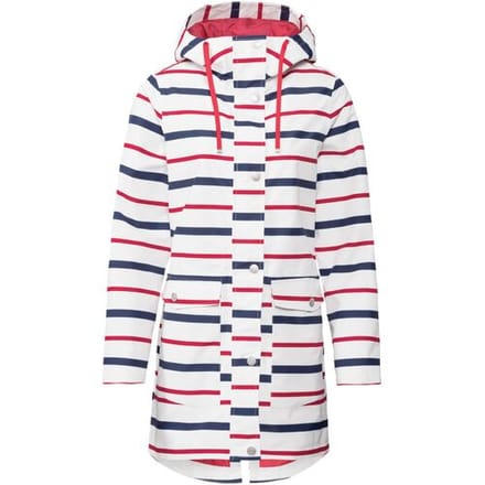 ESMARA Dames trenchcoat, wind- en waterdicht (wit/bessen/marineblauw, 40)
