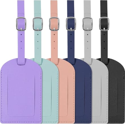 BOTC Kofferlabels - Leather Bagagelabel - 6 stuks Kofferlabel - Reisaccessoire - Naamlabel - Meerdere Kleuren
