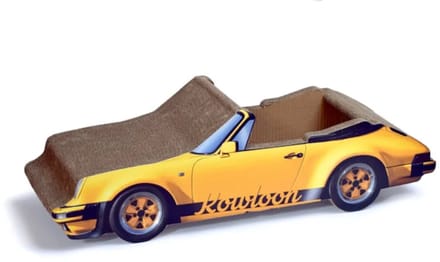 Krabkarton Porsche - katten krabkarton - krabkarton voor katten - 80 x 24 x 24cm - geel
