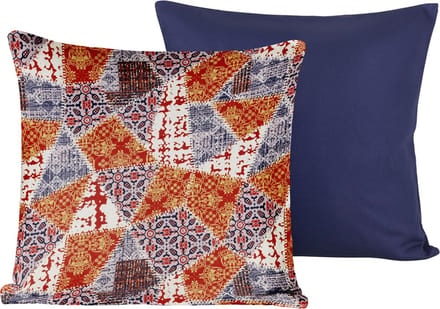 De Witte Lietaer Sierkussensloop Set Quilt Blue Ribbon - 40 x 40 cm - Satijn Katoen