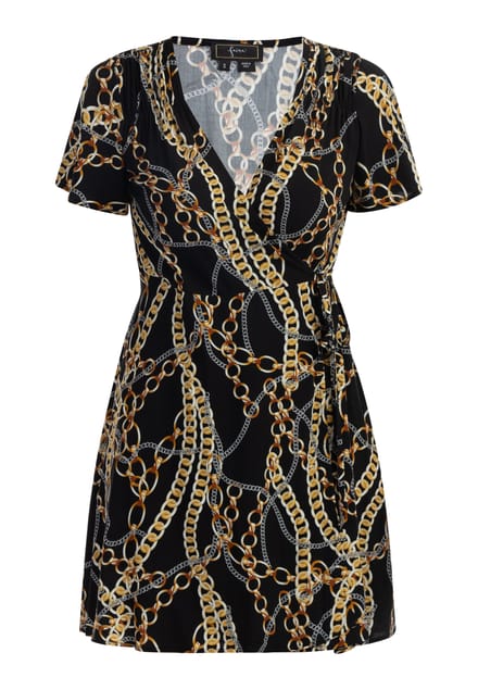 Faina Mini-jurk met all-over print Dames zwart