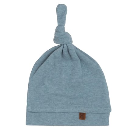 Baby's Only Knoopmutsje Melange - Stonegreen - 0-3 mnd - 100% ecologisch katoen - GOTS