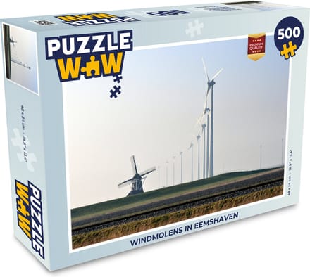 Puzzel Windmolens in Eemshaven - Legpuzzel - Puzzel 500 stukjes