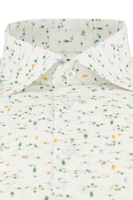 Ledub overhemd Modern Fit wit geprint