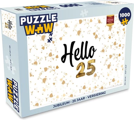 Puzzel Jubileum - 25 jaar - Versiering - Legpuzzel - Puzzel 1000 stukjes volwassenen
