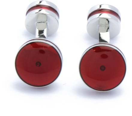 Manchetknopen - Zilver met Rood Klassiek