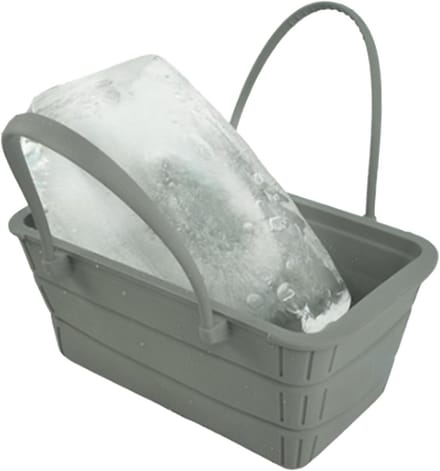 Opvouwbare Ijsemmer - Siliconen Container - Drankjes Koelen - Lekvrij Deksel - 22 cm - Grijs