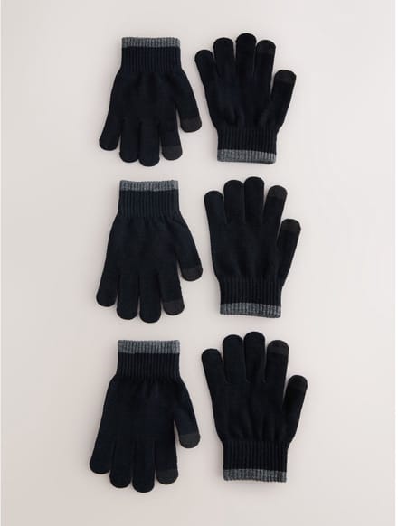 Next - Jongens - 3 Paar magische handschoenen - Zwart