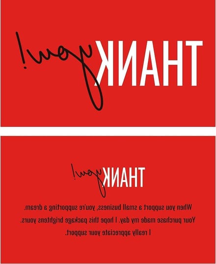 Bedankkaarten - Visitekaartjes - Klantbinding - Handgeschreven Belettering Design - 450 stuks - Rood