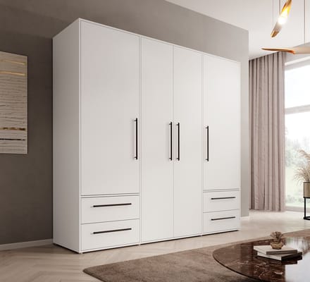 Meubella - Kledingkast Mayen - Wit - 206 cm