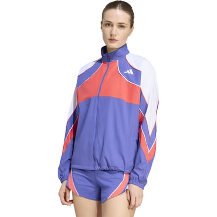 Adidas Adizero Archive Jacket Jassen Dames - Blauw - Maat M (38-40) - Poly Mesh