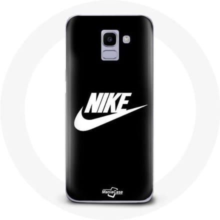 Coque pour Samsung Galaxy A8 2018 Nike Logo blanc fond Noir