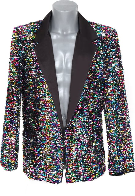 Pailletten Colbert - Multicolor - Heren - Maat S