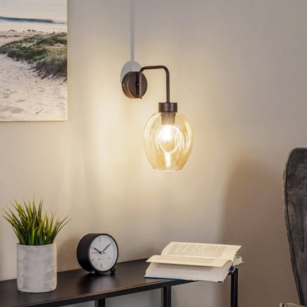 EMIBIG LIGHTING Wandlamp Lukka, 1-lamp, zwart/amber