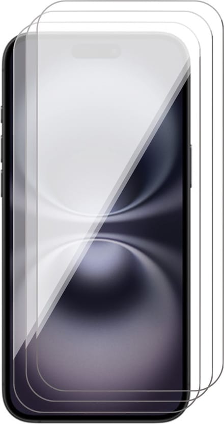 Screenprotector geschikt voor iPhone 16 Plus - 3x Gehard Glazen Tempered Glass Krasbestendige Screen Protector