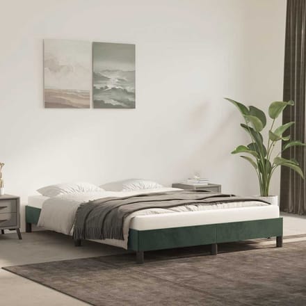 vidaXL - Bedframe - zonder - matras - 140x200 - cm - fluweel - donkergroen