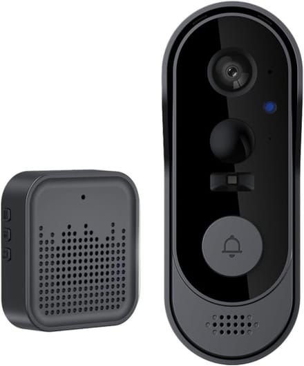 Videodeurbel - Slimme Camera - Huisbeveiliging - Tweeweg Gesprek - 16.4 cm - Zwart