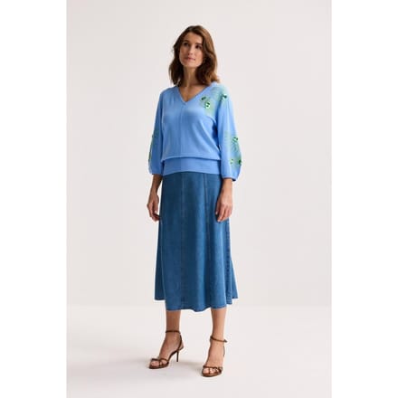 A-lijn Midirok In Denim