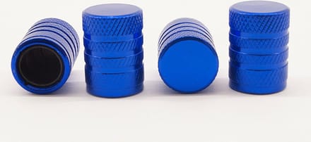 Schrader (auto) ventiel - Blauw aluminium - kunststof kern - grip