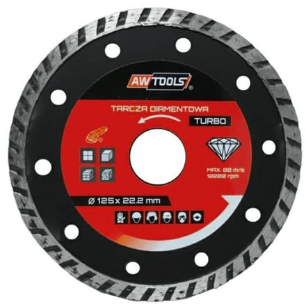 Awtools Turbo Serie - Diamantzaagblad - 300mm - Turbo Segment - Voor Droogzagen