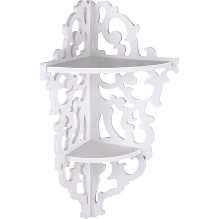 2-laags Gesneden Huis Badkamer Hoek Douche Opbergrek Standaard Display Wit white