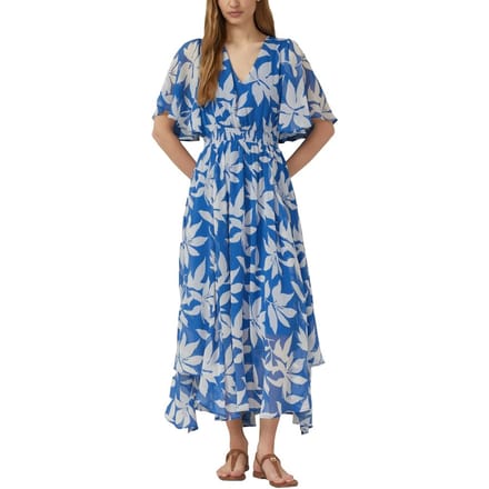 s.Oliver - female - Chiffon maxi-jurk met gesmokte taille