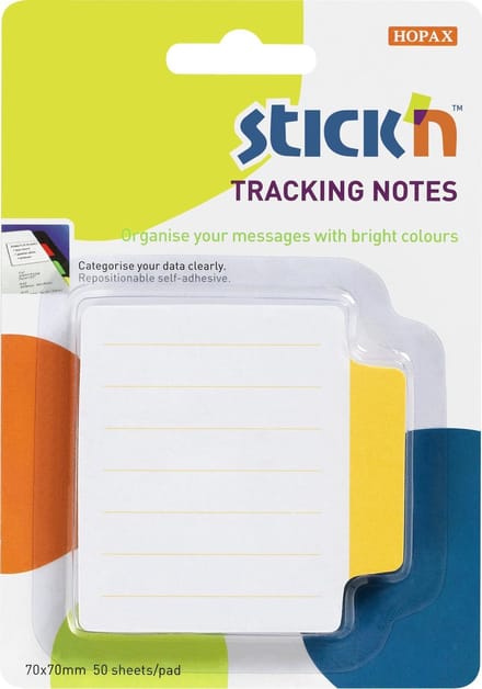 Stick'n Bladwijzer - Bookmark - Sticky Notes - 70x70mm - Gelinieerd - 50 Index Tabs