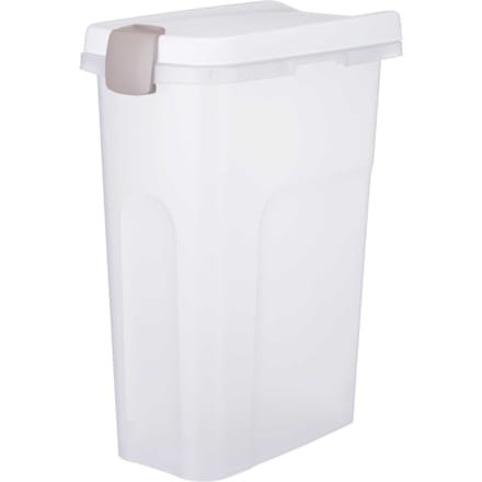 Trixie voerton luchtdicht afsluitbaar kunststof transparant wit / wit - 15 LTR 22X34X41,5 CM