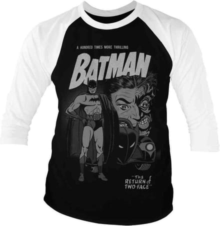 DC Comics Batman Raglan top -S- Return Of Two-Face Zwart/Wit