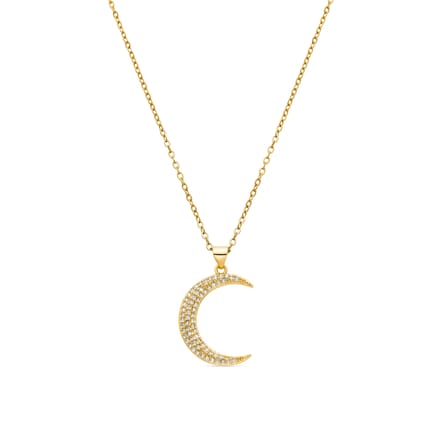 Luxeketting met glanzende zirkonia 18K goud afwerking - Deoko