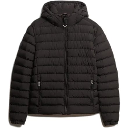 Superdry Fuji Gewatteerde Jas Met Capuchon Black Grootte: L