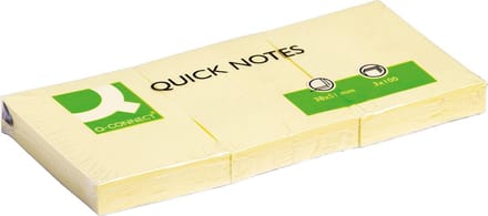 Q-CONNECT Quick Notes, ft 38 x 51 mm, 100 vel, geel, Doos van 4 x 3 blokken