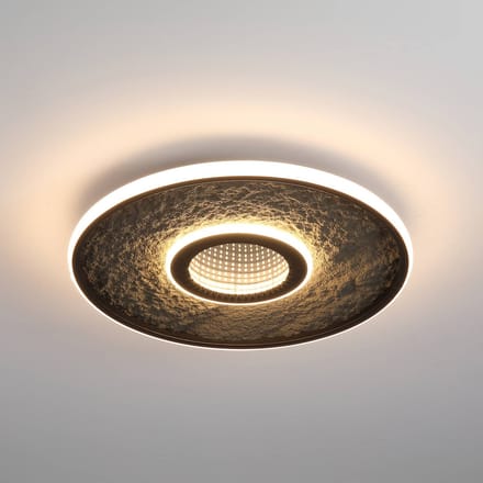 Searchlight LED plafondlamp Lumadisc, zwart, Ø 41 cm, metaal/siliconen