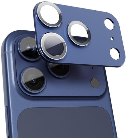 Casemania Camera Lens Shield Geschikt voor Apple iPhone 17 Pro Max - Donker Blauw - Gehard Glas Camera Lens Protector - Camera Bescherming